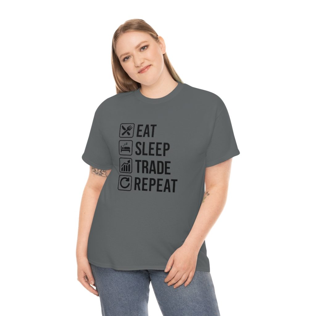 Eat Sleep Trade Repeat - Tshirt Men's  Heavy Cotton Tee - Image 38