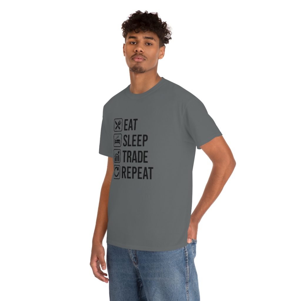 Eat Sleep Trade Repeat - Tshirt Men's  Heavy Cotton Tee - Image 40