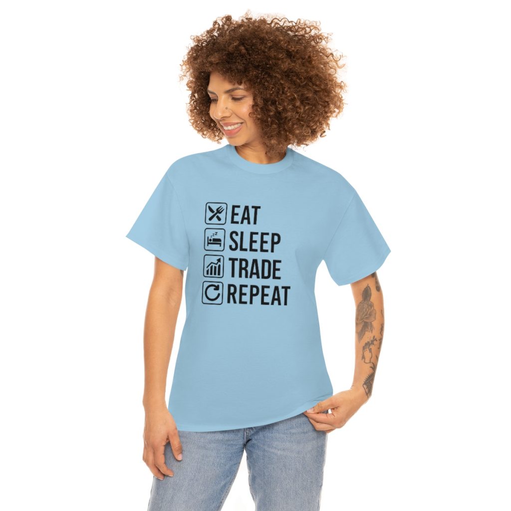 Eat Sleep Trade Repeat - Tshirt Men's  Heavy Cotton Tee - Image 32