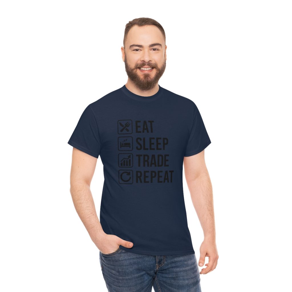 Eat Sleep Trade Repeat - Tshirt Men's  Heavy Cotton Tee - Image 49