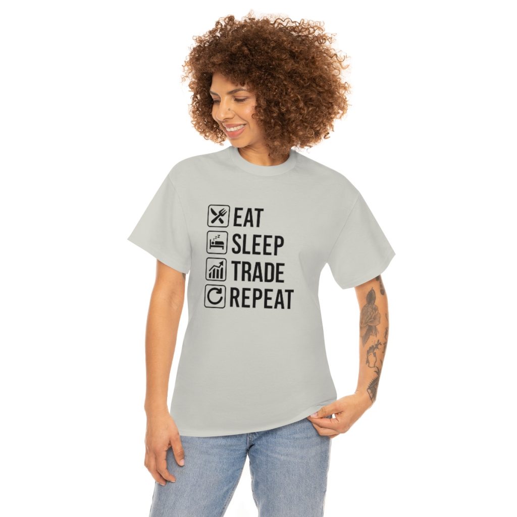 Eat Sleep Trade Repeat - Tshirt Men's  Heavy Cotton Tee - Image 12